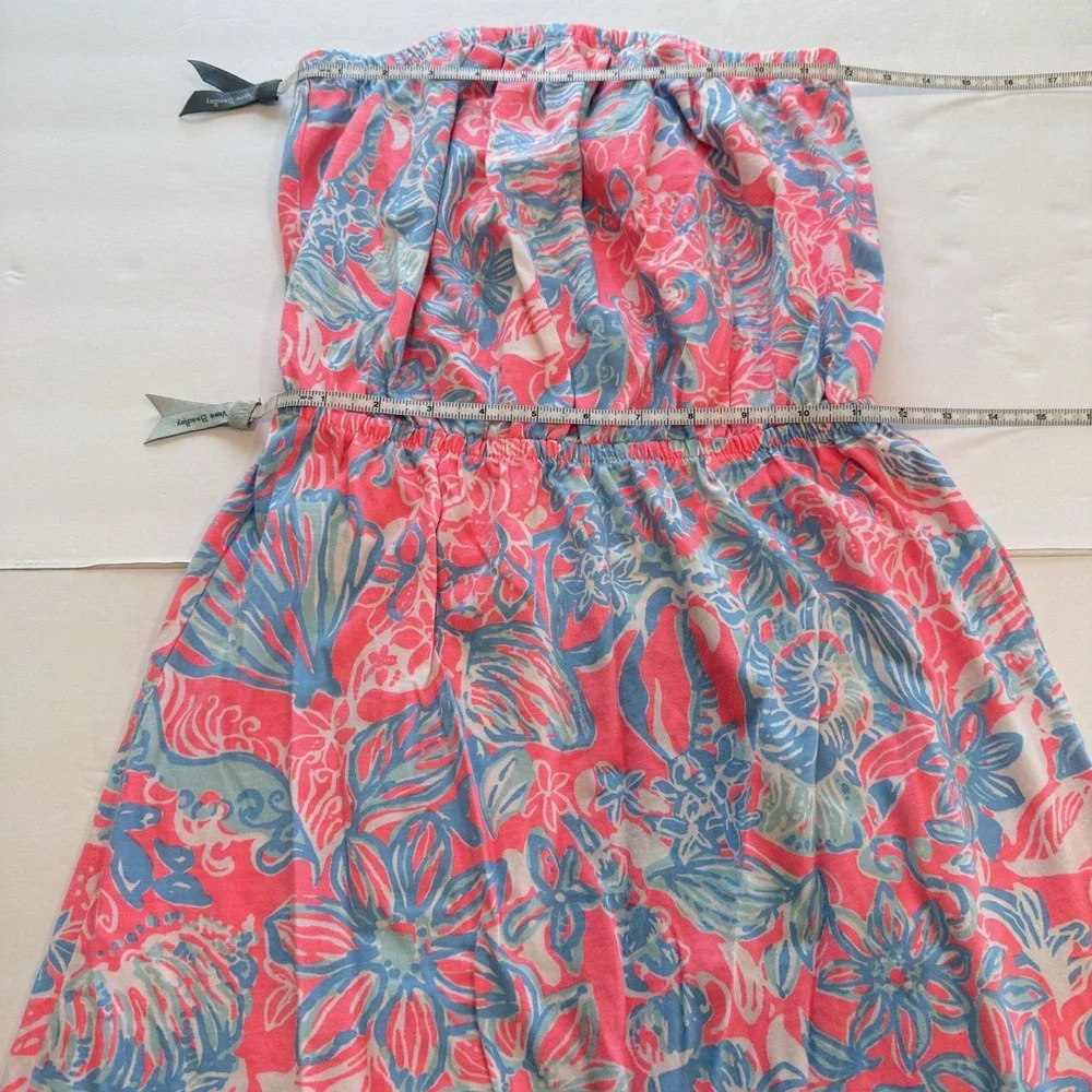 Lilly Pulitzer Windsor Summer Siren Pink Sun Ray Seashell Strapless Dress SMALL - Picture 5 of 8